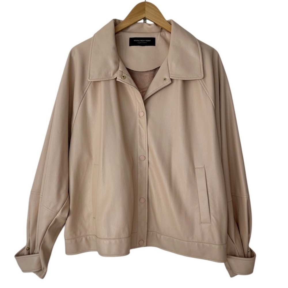 Marc New York Faux Leather Jacket Blush Pink (Andrew Marc) Women’s Size X-Large